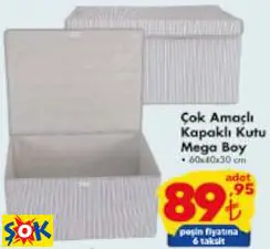 ÇOK AMAÇLI KAPAKLI KUTU MEGA BOY